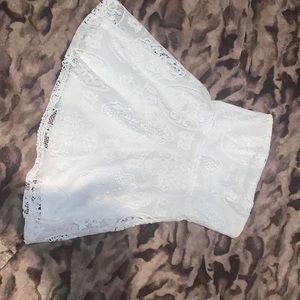 White strapless lace dress